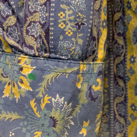 Vintage Men's Patterned Button-Up Shirt in Blue and Yellow - Picture 3 of 6